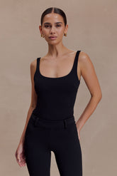 Blanca Stretch Crepe Cami Top - Black
