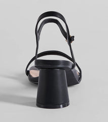Total Admiration Strappy Faux Leather Block Heels