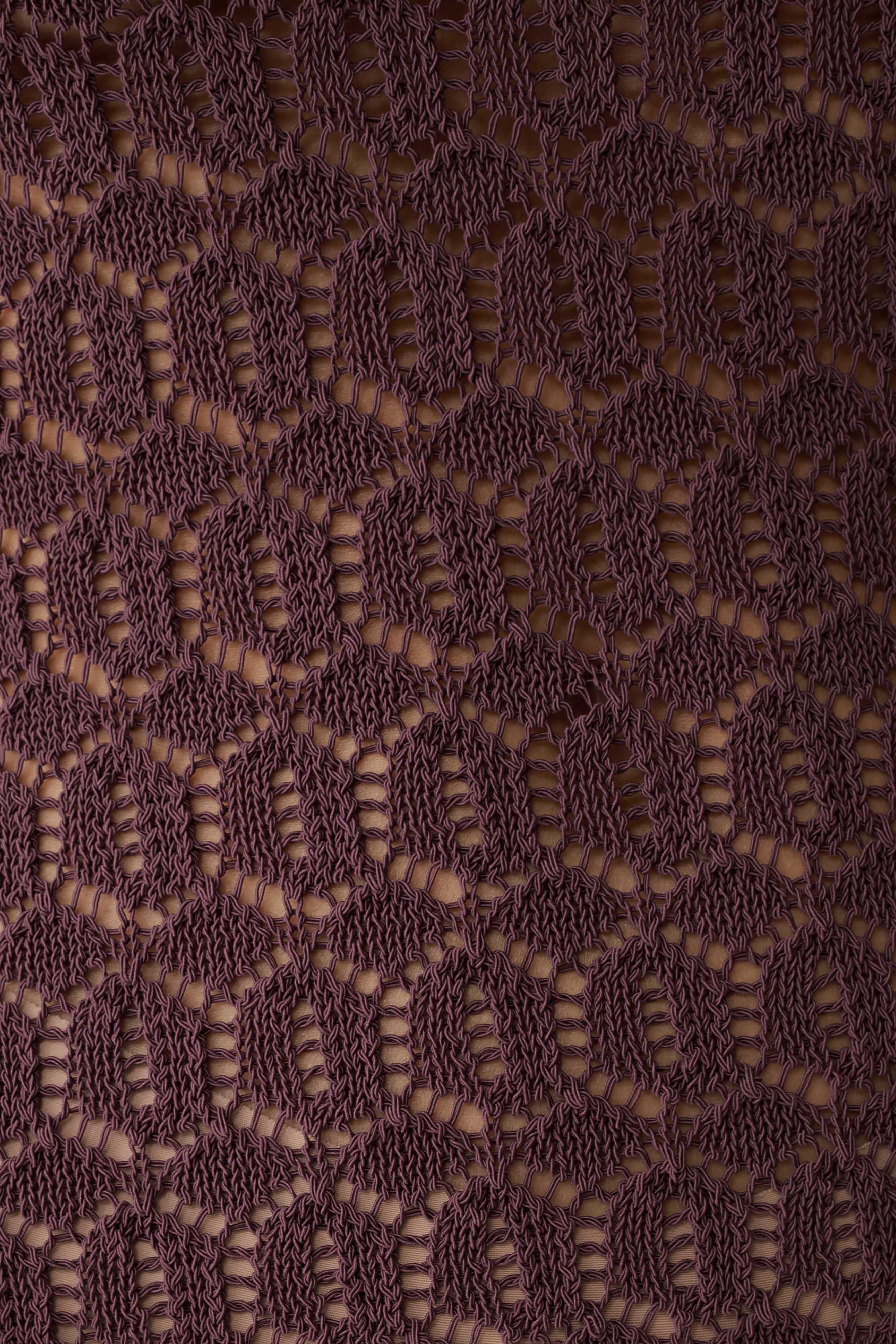 Cherly Knit Crochet Mini Dress - Chocolate